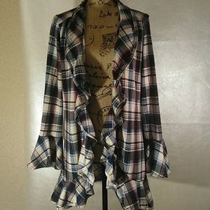 Long plaid flannel duster